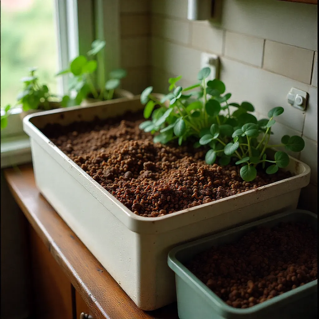 Komposteringsprocess i lägenhet