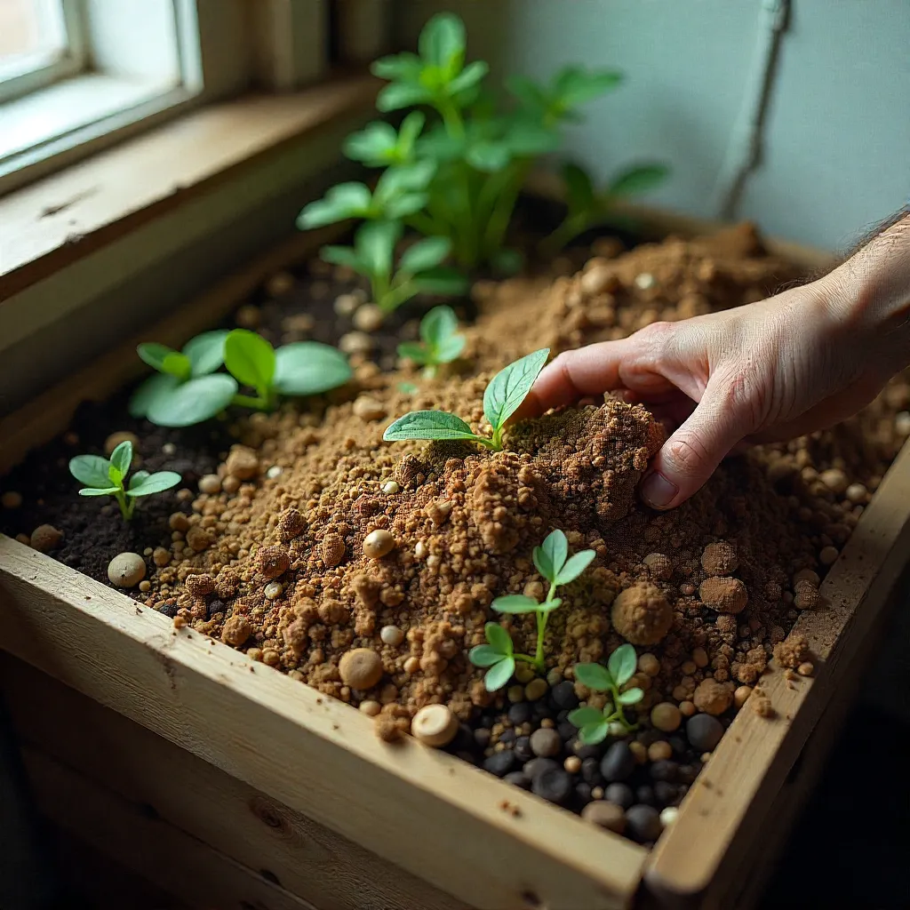 Mikroskopisk vy av komposteringsprocess